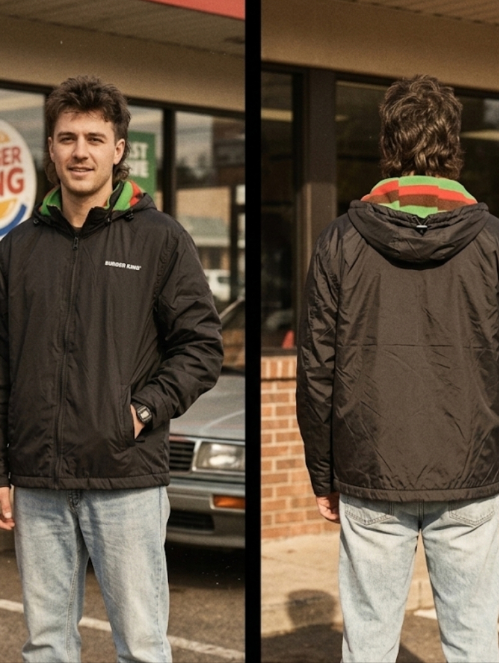 Burger King "Whopper" Hooded Windbreaker – Modern Corporate Swag US Mens Med WL